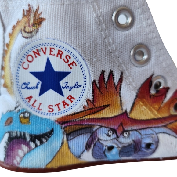 Converse All Star Chuck Taylor INSPIRED Unisex Hand-Painted Hi-Tops Women 5.5 - Picture 10 of 13